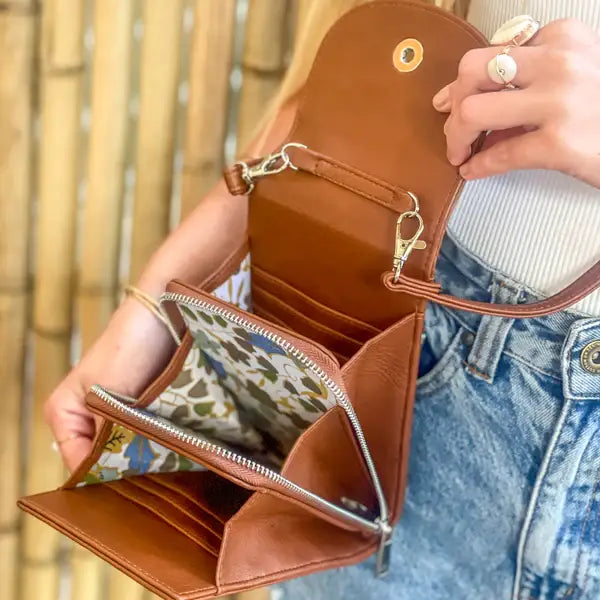 Serena Cell Camel Crossbody