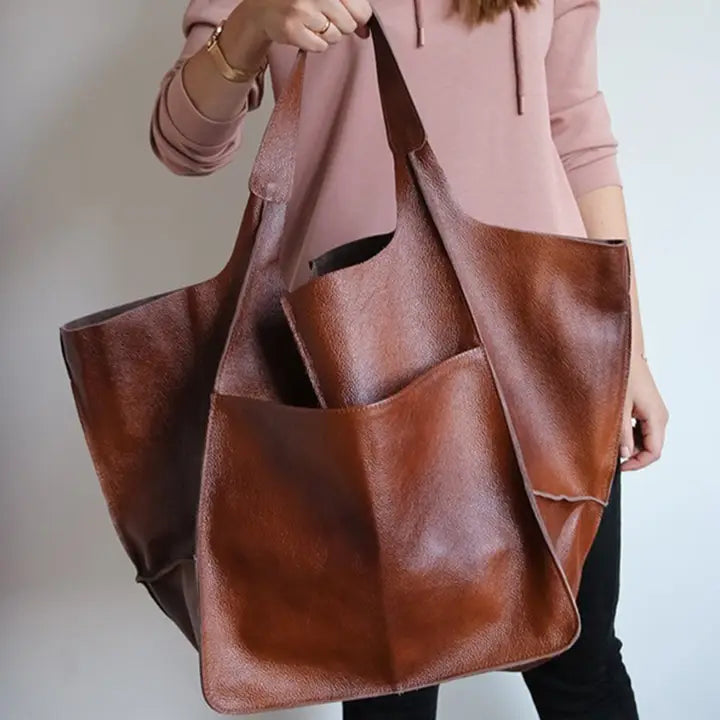 Vintage Tote Bag with Spacious Storage CAPACITY - Brown