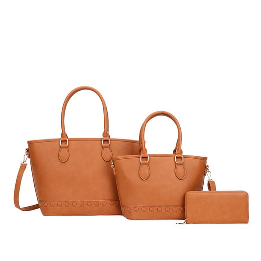 3-in-1 Twin Tote Value Set W Wallet - Mustard