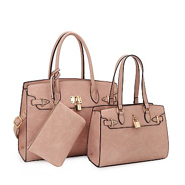 BLUSH TWIN TOTE-SATCHEL SET