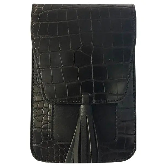 Black Croc Crossbody