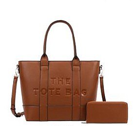 Large Size The Tote Bag Set With Wallet - Brown