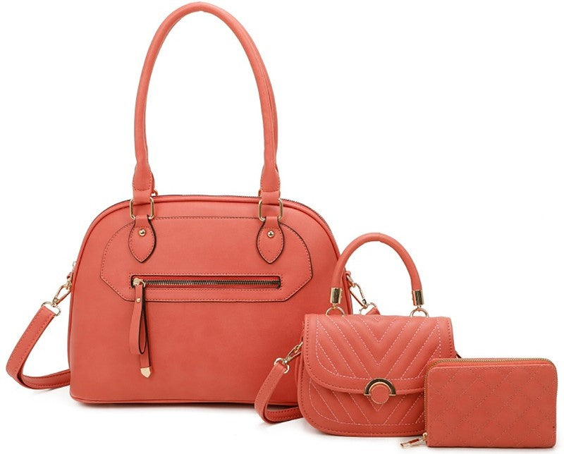 Fashion 3-in-1 Dome Satchel - Fuchsia