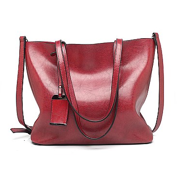 Large Faux Leather Tote Bag