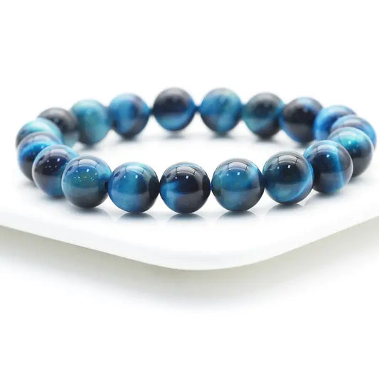 NATURAL BLUE TIGER EYE 10mm