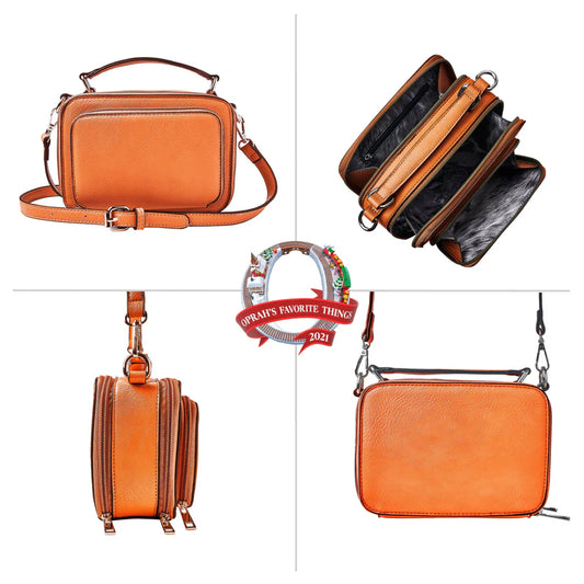 Oprah's Favorite Thing! Kelsey Satchel/Crossbody - Orange