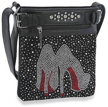 High Fashion Heels Rhinestone Crossbody Sling