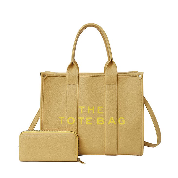 2- in 1 Large Size "The Tote Bag" with Wallet -Yellow